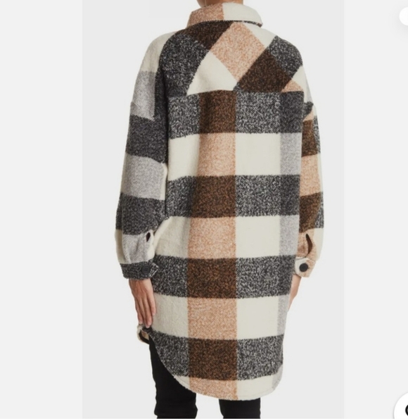 RDI Plaid Teddy Coat Shacket - Picture 2 of 9